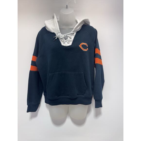Chicago Bears Hoodie Sweatshirt Women's Medium NFL Team Apparel Lace Up - Picture 1 of 8